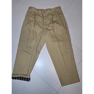 LL Bean Men's Comfort Waist Flannel Lined Chino Pants Tan 40x30 Measures